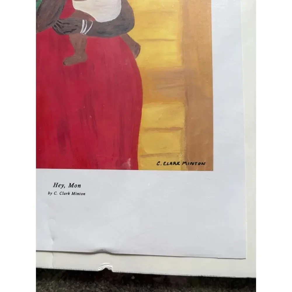 C. Clark Minton “Hey, Mon” Matted Giclée Print Caribbean Style Art (Damaged) - Picture 7 of 12